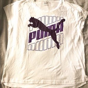 Puma - XL - Women’s T-shirt - Smoke Free Home- NWT - Purple & White